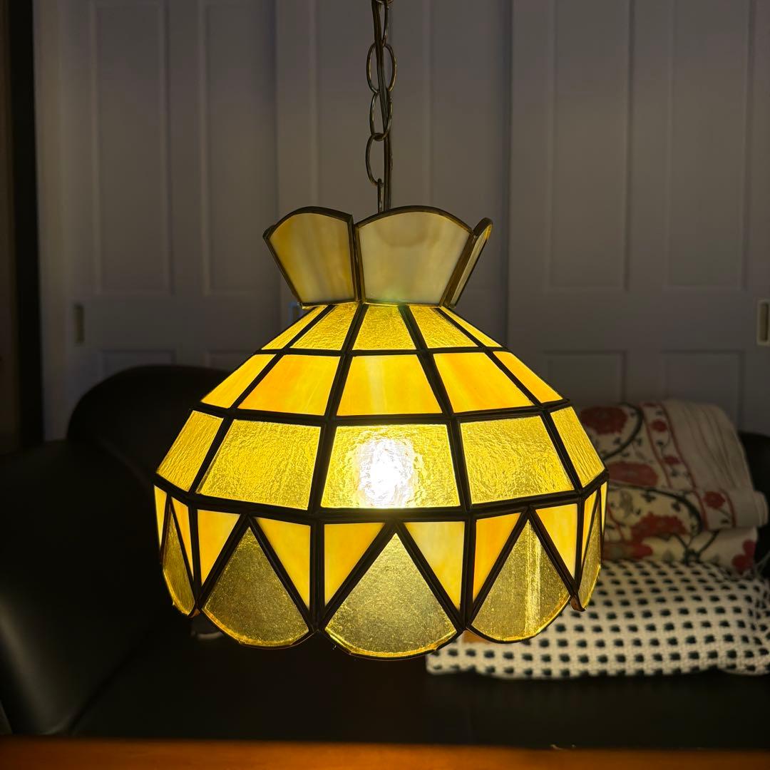 A*7様 ステンドグラス調?ペンダントライト ペンダントライト ポイント利用 ブルー 青 ステンドグラス ガラス