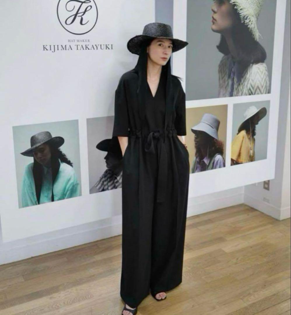 サロペット・オーバーオール・オールインワン STAND COLLAR LOOSE ALL IN ONE CLANE(クラネ)｜STAND COLLAR LOOSE ALL IN ONE/オールインワン/BLACK