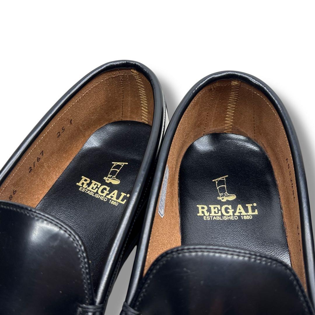 ほぼ未使用□REGAL【25.0】2167 コブラヴァンプ 本革 革靴 ブラック