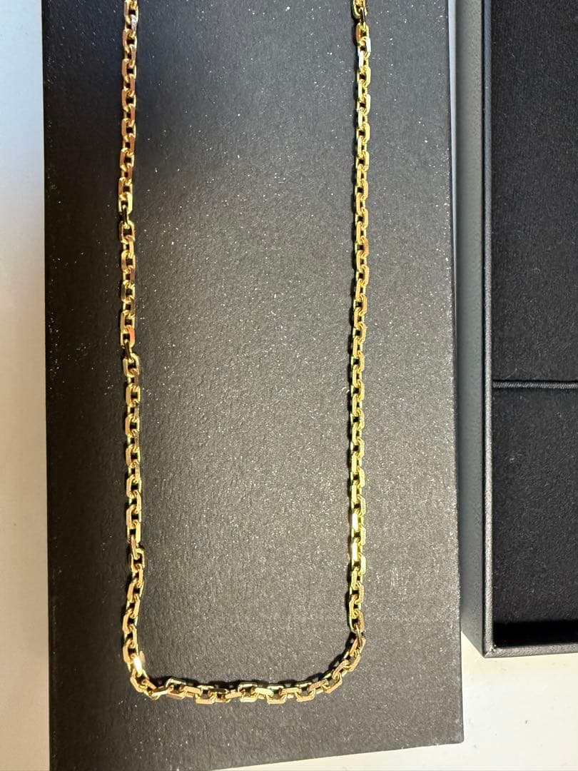 カット小豆ネックレス 11.5g k18 保証書付50cm 幅2.4mm