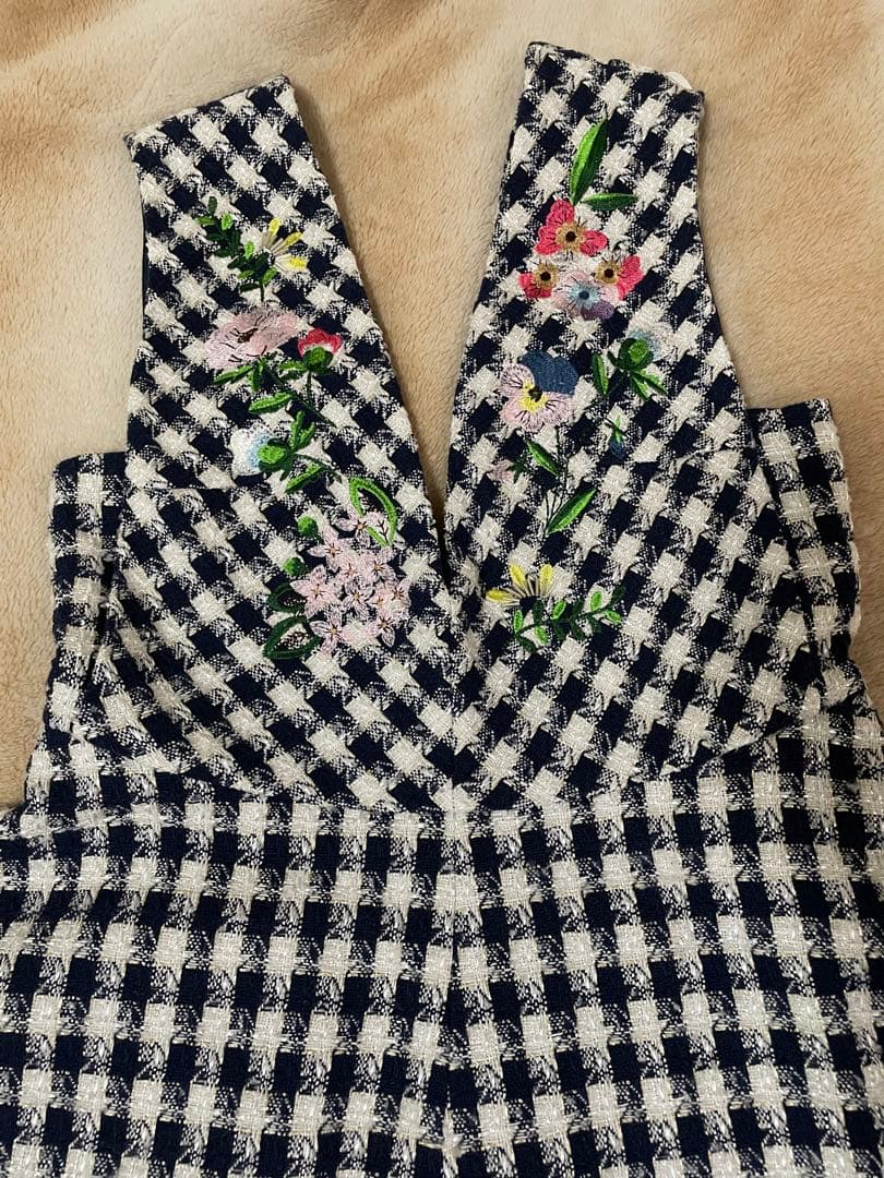 チェスティ chesty ツイード刺繍ジャンパースカート ワンピース