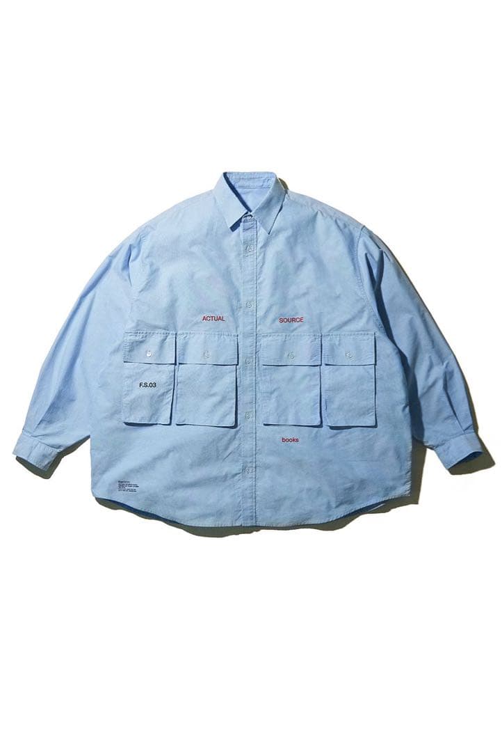 Fresh Service actual source ポケット シャツ Fresh Service OXFORD FLAP POCKET L/S SHIRT [BLUE] - Fresh Service