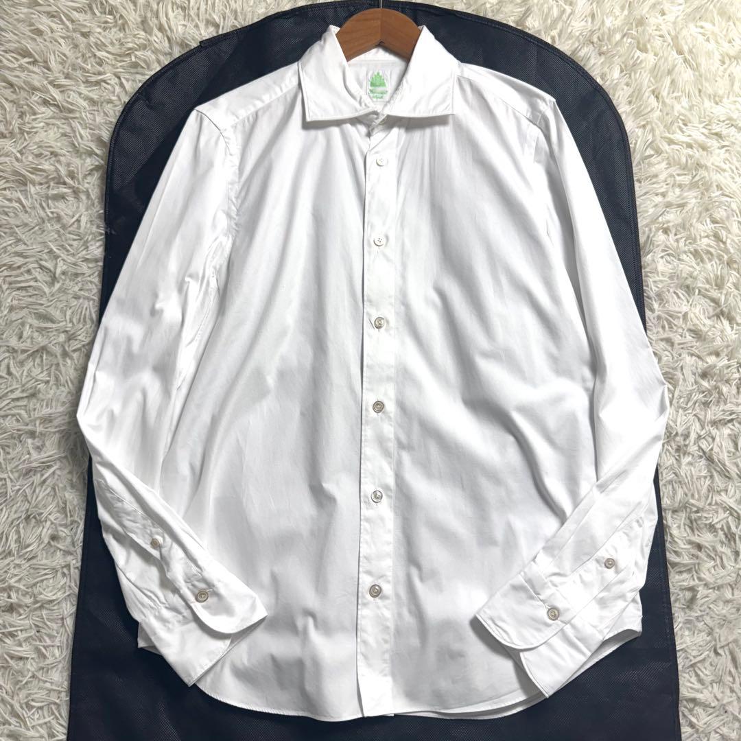 【美品】フィナモレ ホリゾンタルカラー ドレスシャツ 白シャツ 40 イタリア製 イタリア製】Finamore ワイドカラードレスシャツ ホワイト 16 - メルカリ
