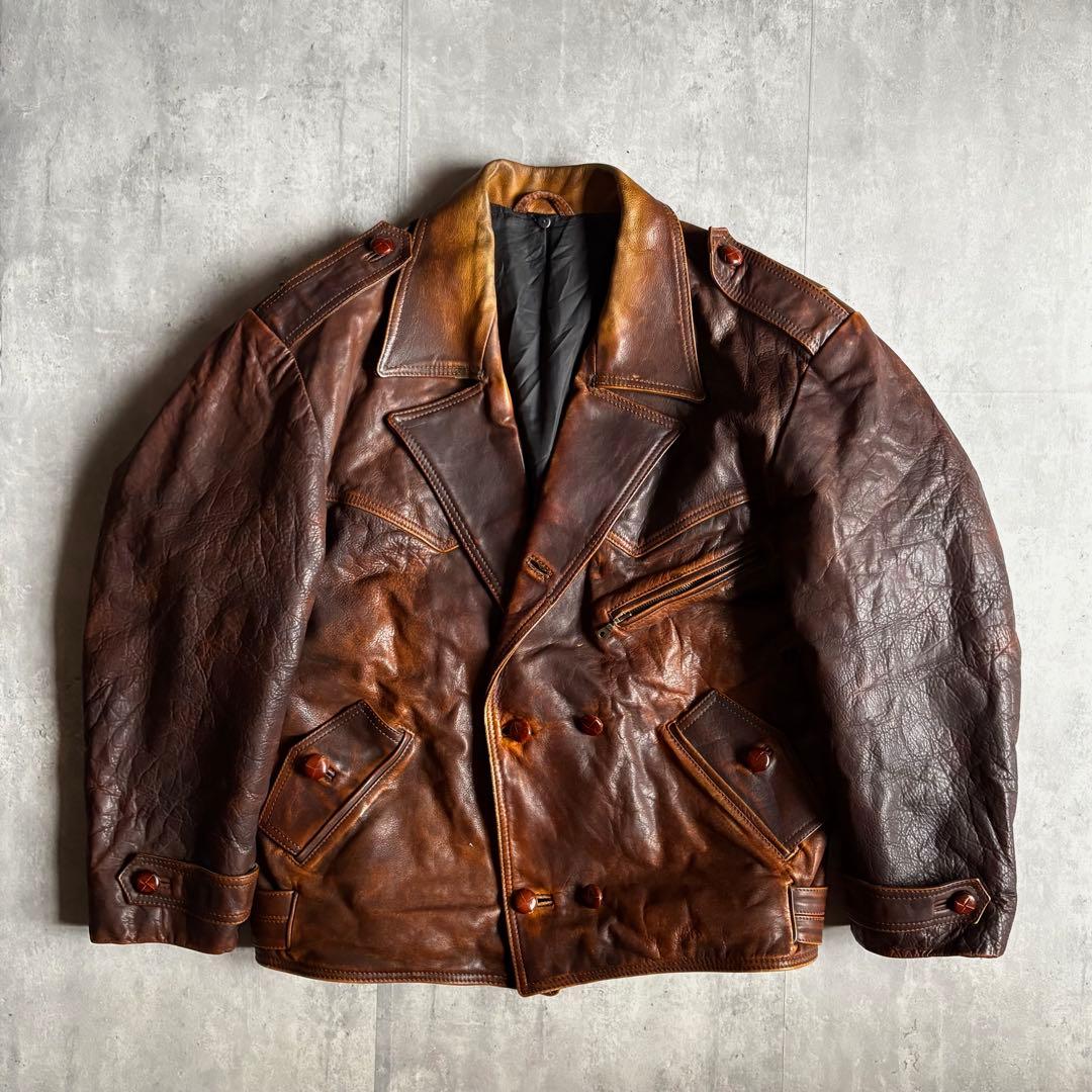 40-50s vintage】M-49 モーターサイクルジャケット 本革 短丈 - メルカリ