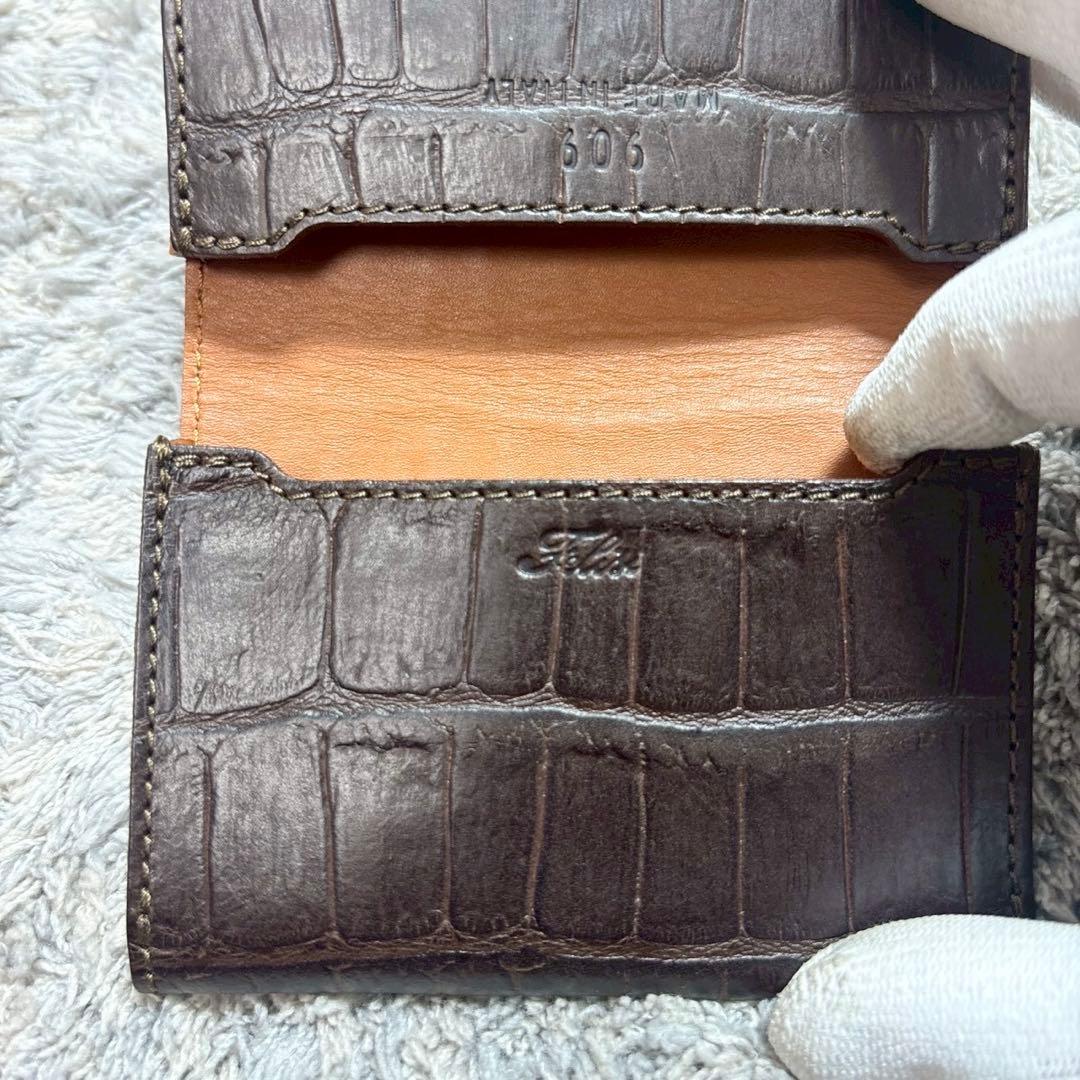 Felisi フェリージ 名刺入れ カードケース 本革 レザー 型押し