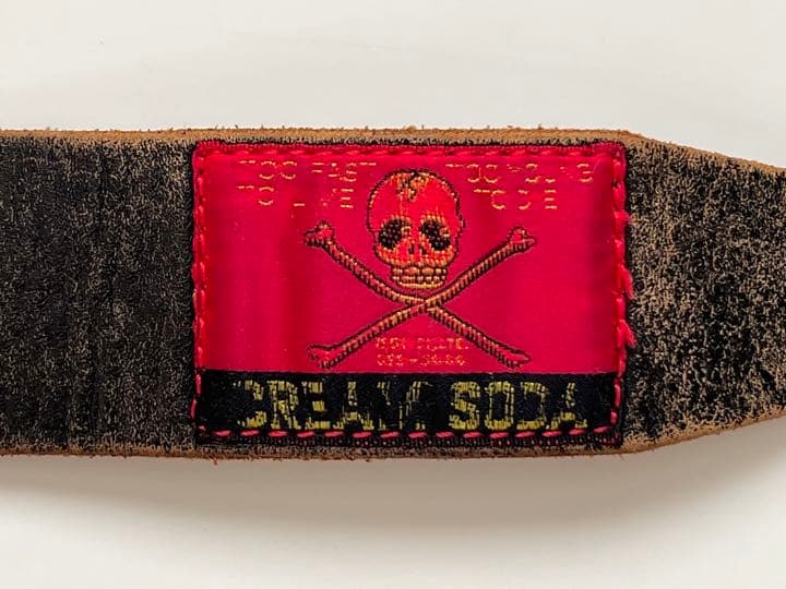 当時物☆金タグ CREAM SODA レザーベルト クリームソーダ バックル