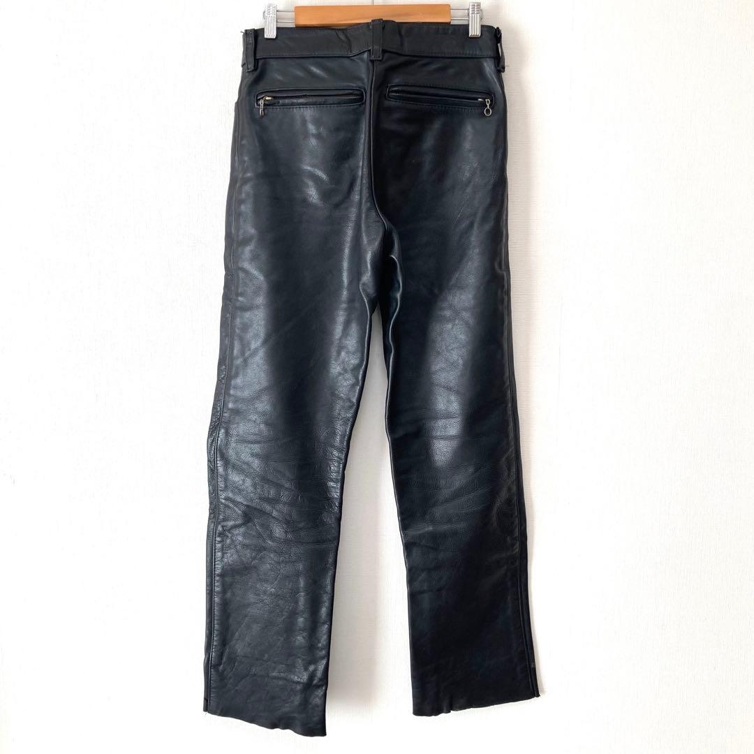 USA製VANSONバンソン☆本革レザーパンツ32ブラック黒ライダースパンツ