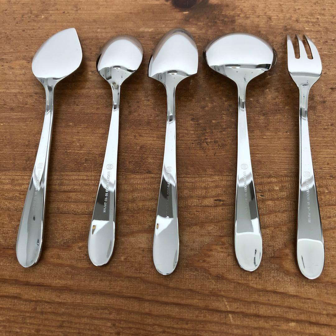 未使用 ラッキーウッド マリエッタ カトラリー40本セット リボン