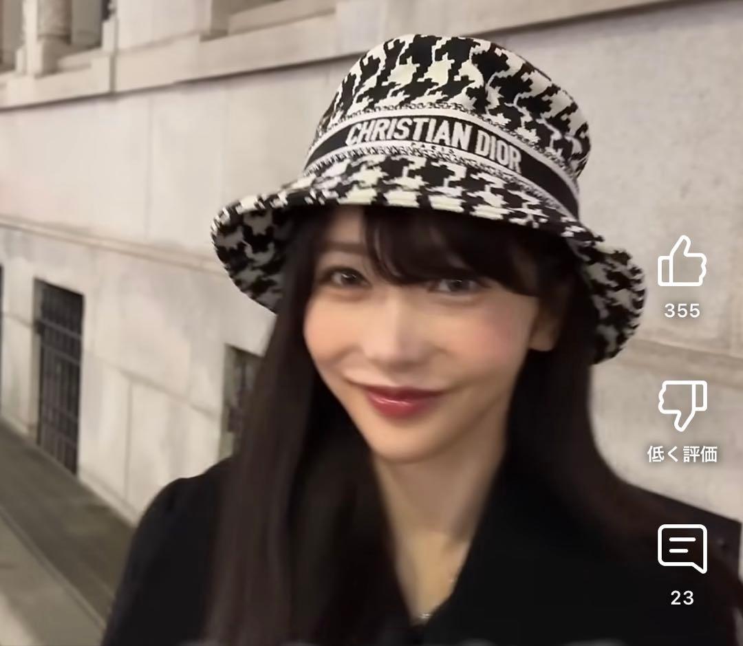 Christian Dior】 ディオール 千鳥格子柄バケットハット - メルカリ