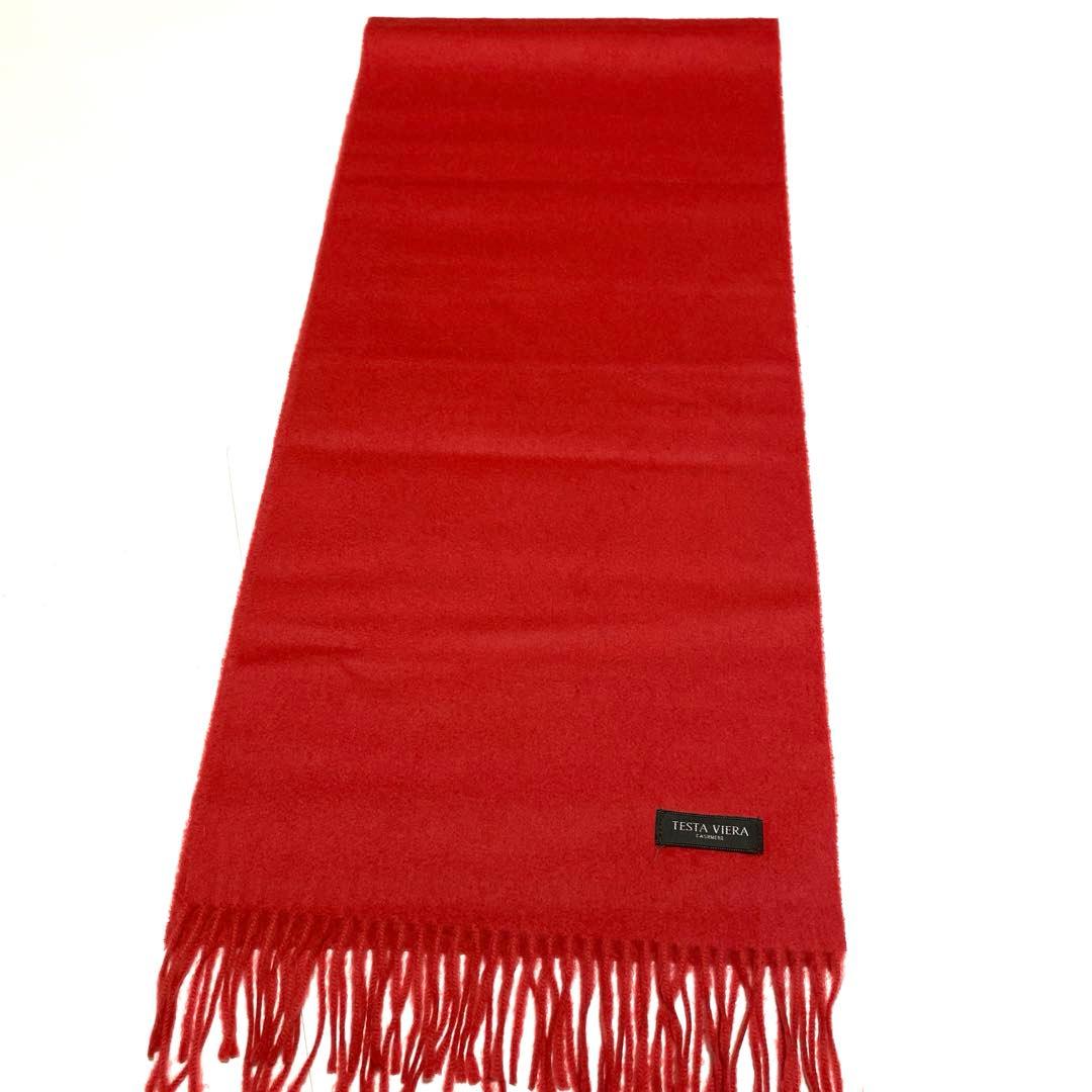 TESTA VIERA カシミヤ100%マフラー 深喜毛織 朱色 - メルカリ