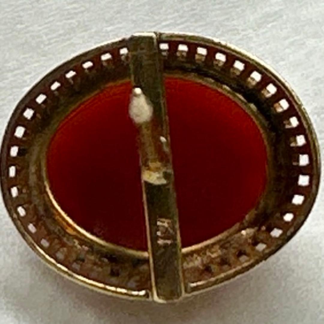 K18刻印　本血赤珊瑚　タイピン　2.9g タルチ　東な8-0110☆2F