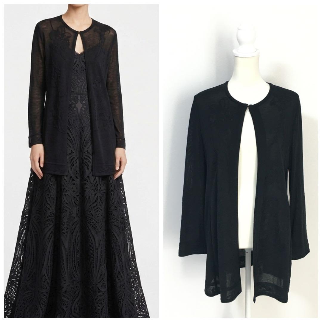 近年美品 LEONARD レオナール 美しい刺繍 ロング カーディガン 42