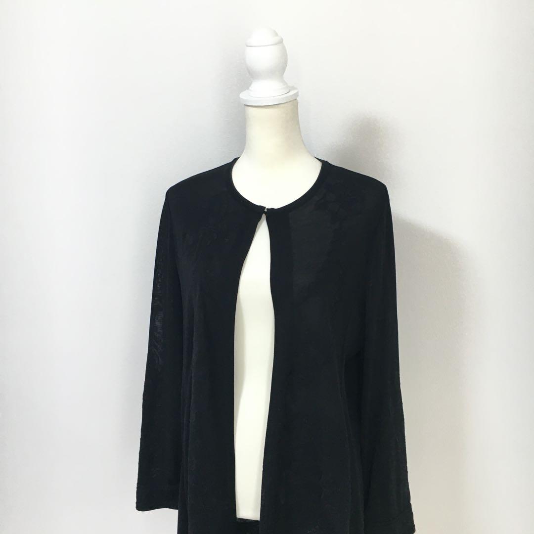 近年美品 LEONARD レオナール 美しい刺繍 ロング カーディガン 42