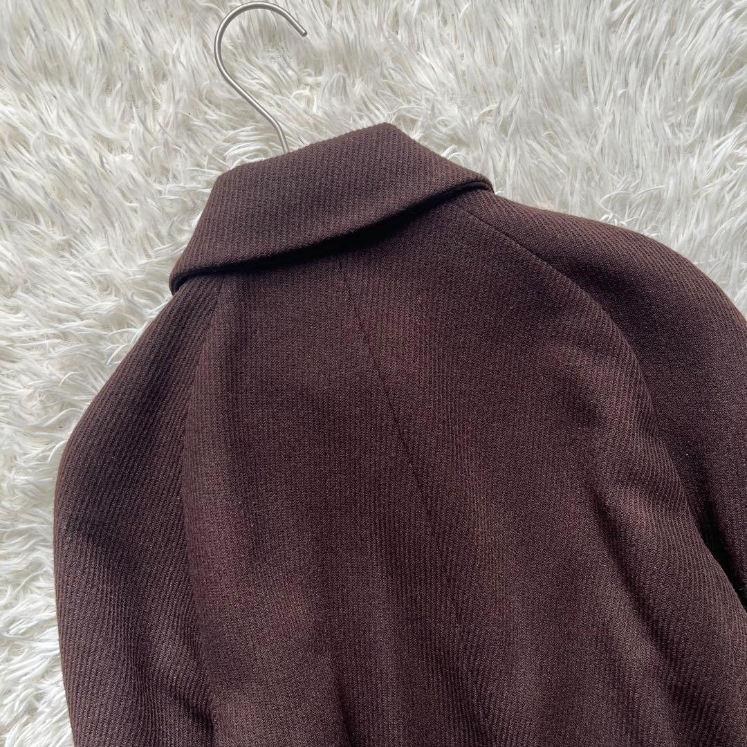 美品】マックスマーラ ロングベルテッドコート ベルト ウール ダーク