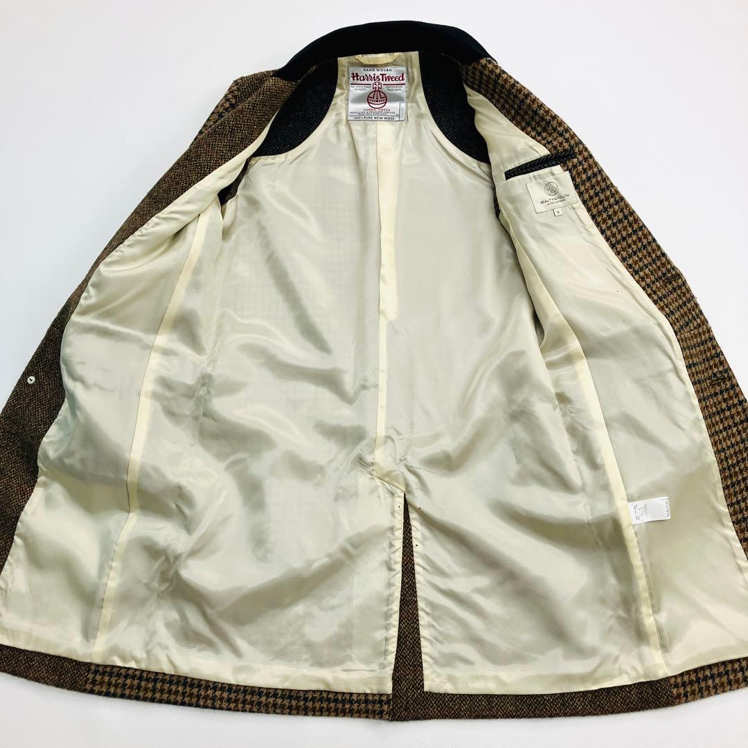 Harris Tweed チェスターコート クレイジーパターン パッチワーク S