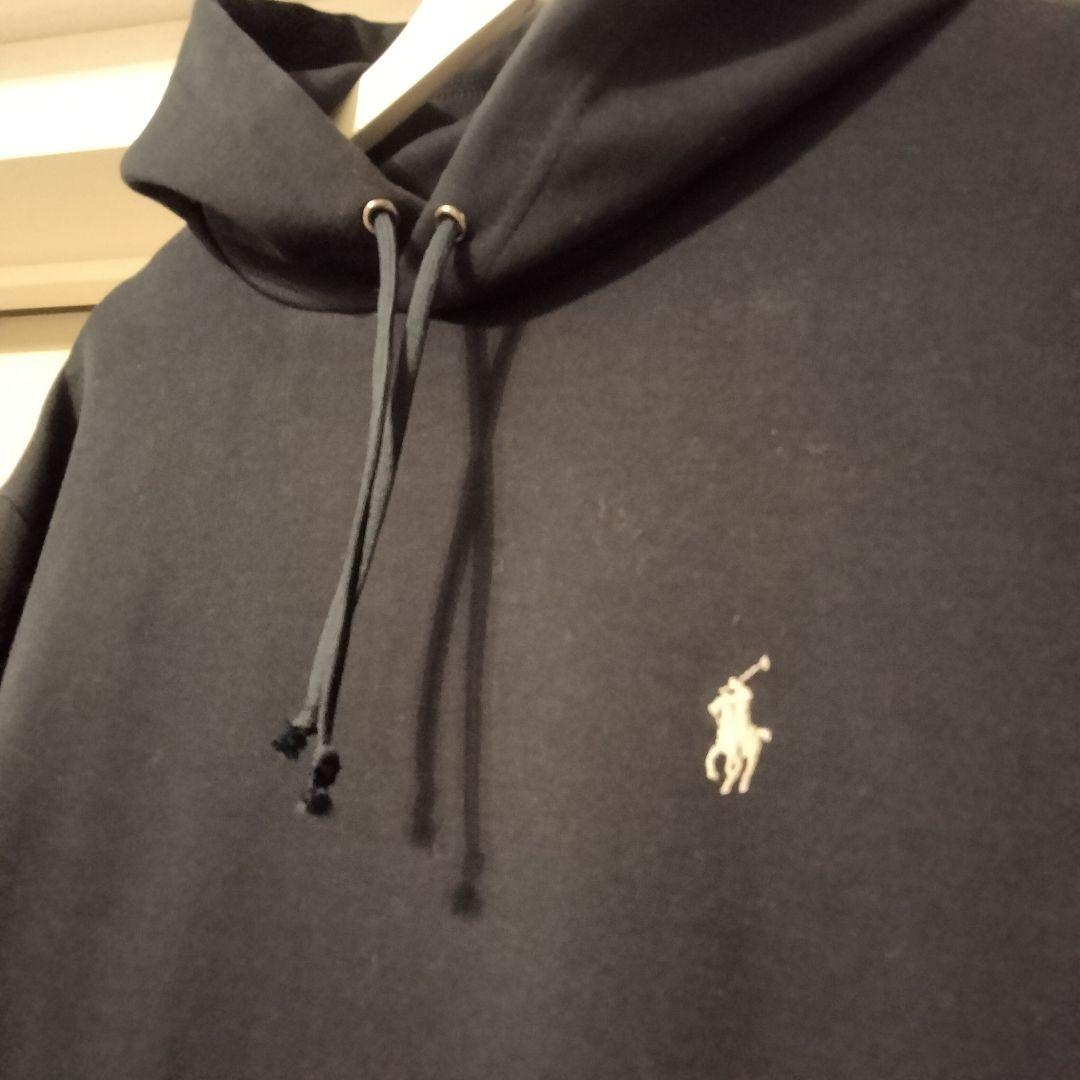 現行 QRタグ ポロラルフローレン パーカー ポニー刺繍 ネイビー フード