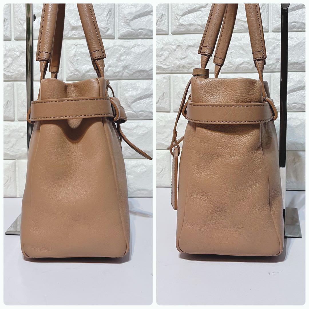 限定色 美品】土屋鞄 レザー ハンドバッグ ミニトート キャメル