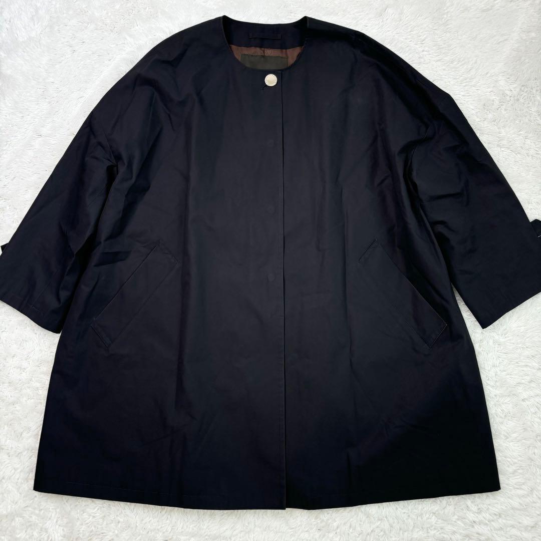 極美品✨マッキントッシュロンドン ノーカラーコート 撥水加工 ブラック 裏地総柄 楽天市場】ノーカラー ロングコート レディース ストレッチ ブラック