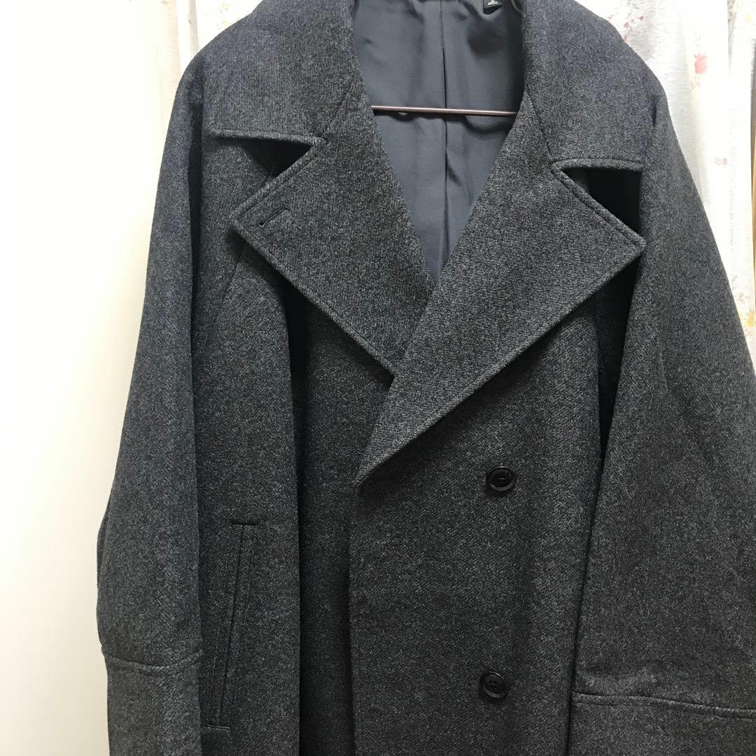 GU】XL コージーメルトンケープコート グレー