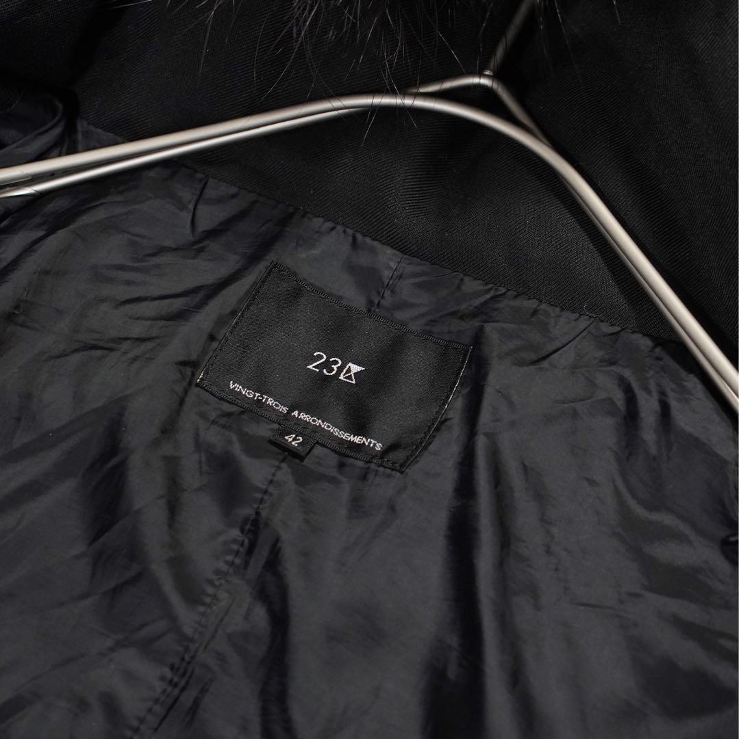 手洗い◎《23区》ダウンコート(42)黒 大きいサイズ Aライン オンワード