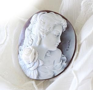 新品フランコ・スカーラ氏 シェルカメオ ルース 気高く美しい 薔薇