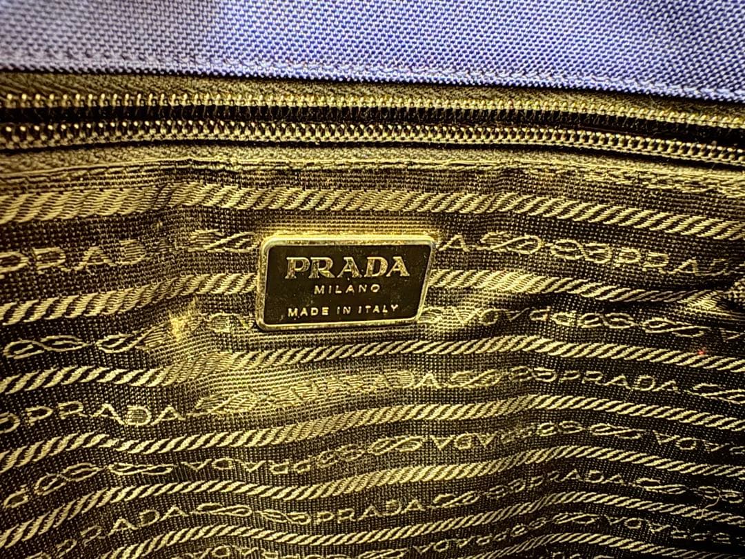 R*E様 プラダ PRADA ロゴプレート リボン トートバッグ ナイロン