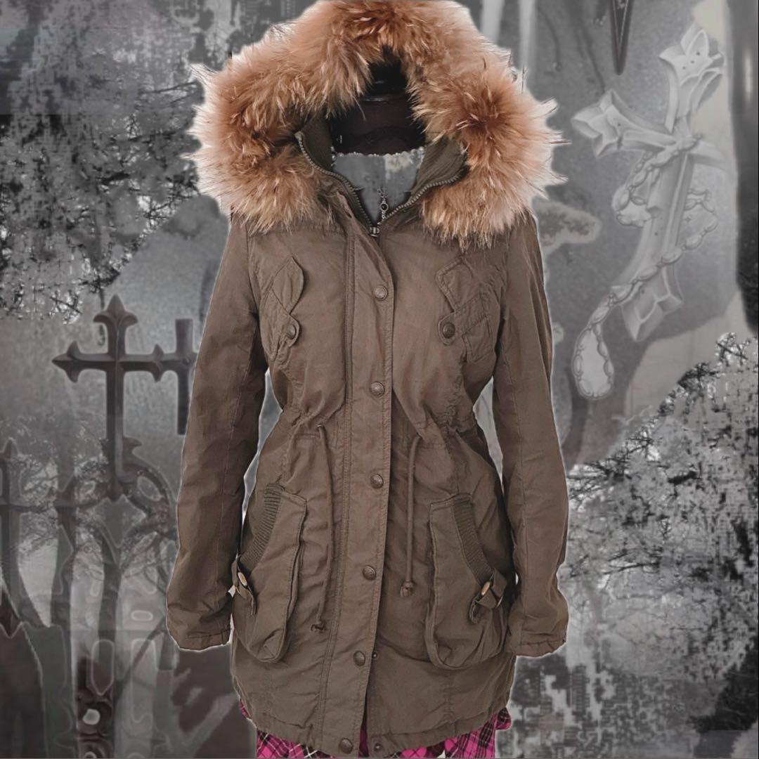 y2k 00s❤︎ 平成ギャル ファーフード モッズコート グランジ y2k