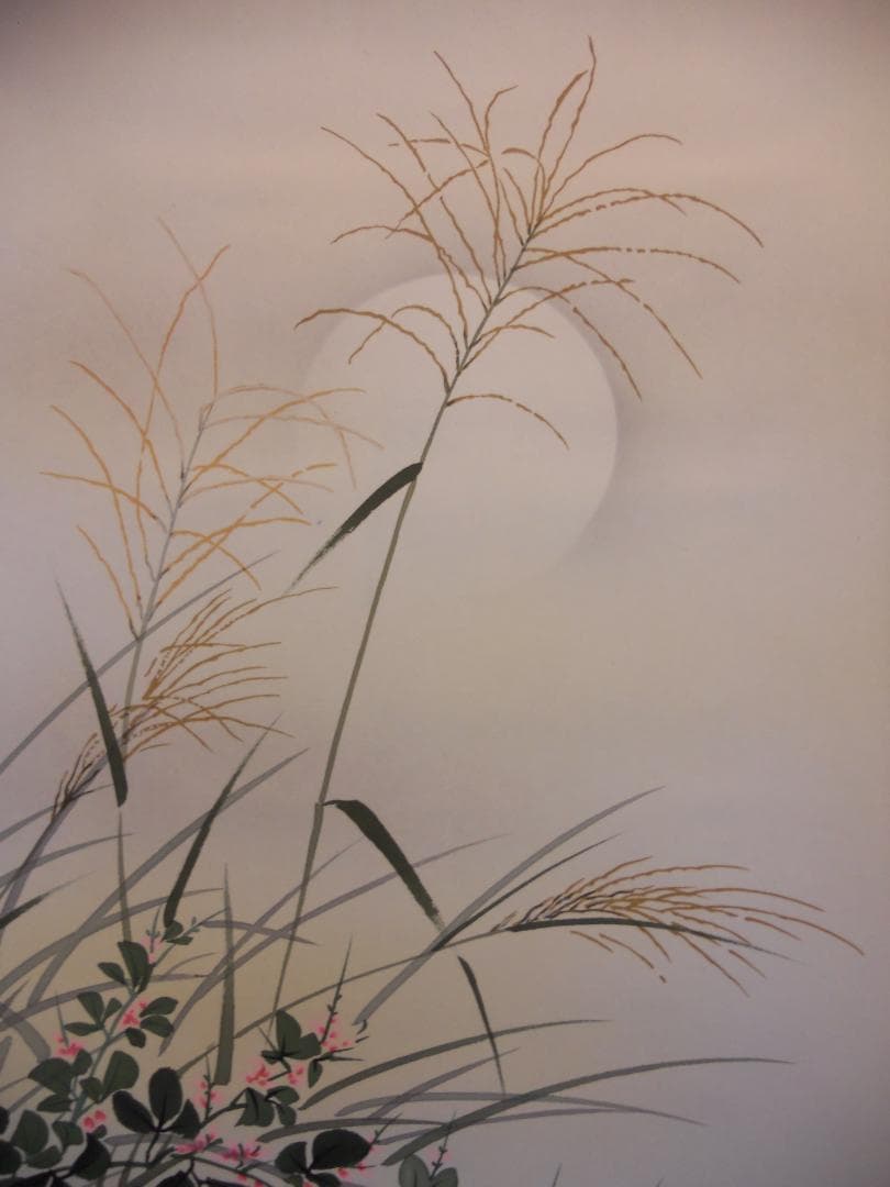 掛け軸 小川香月 名月秋声 絹本 希少 軸装 茶道具 掛軸 美品 です