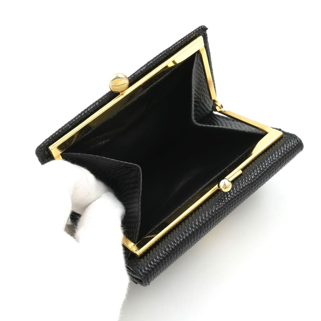 ✨未使用展示品✨ Ferragamo ミニ財布 リザード ヴァラリボン ガマ口