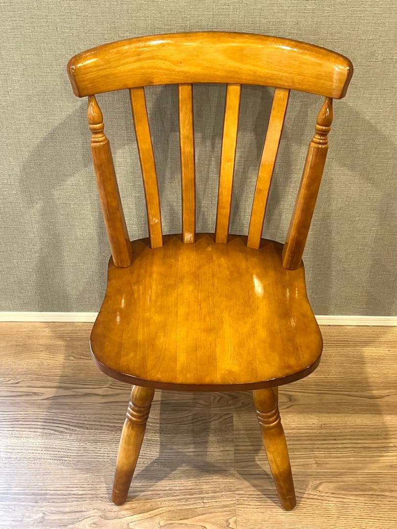 昭和レトロ 回転ウィンザーチェア 木製 ダイニングチェア 飴色