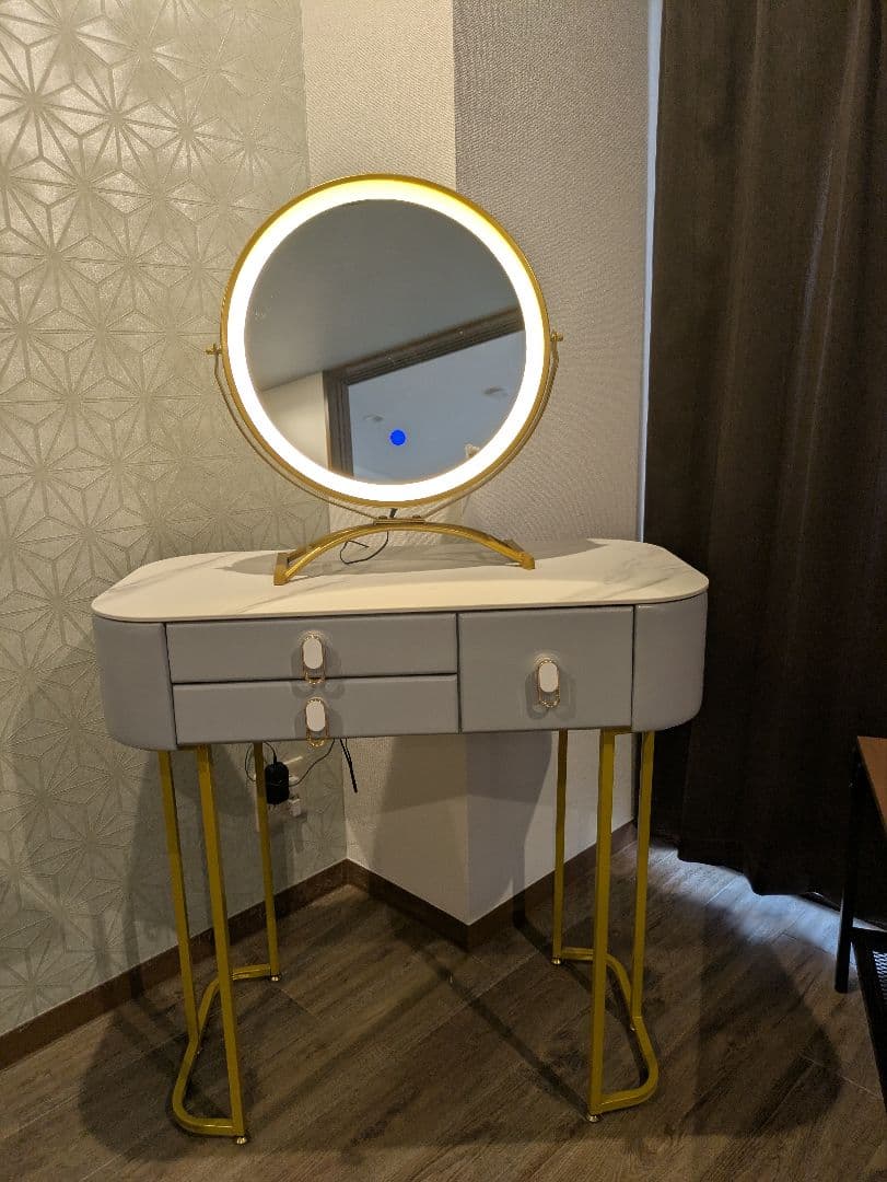 ドレッサー本体 （鏡とセットですなぎも様お買い上げ合意済） ドレッサー 鏡台 鏡 ミラー 化粧台 メイク 開梱設置 スツール付き