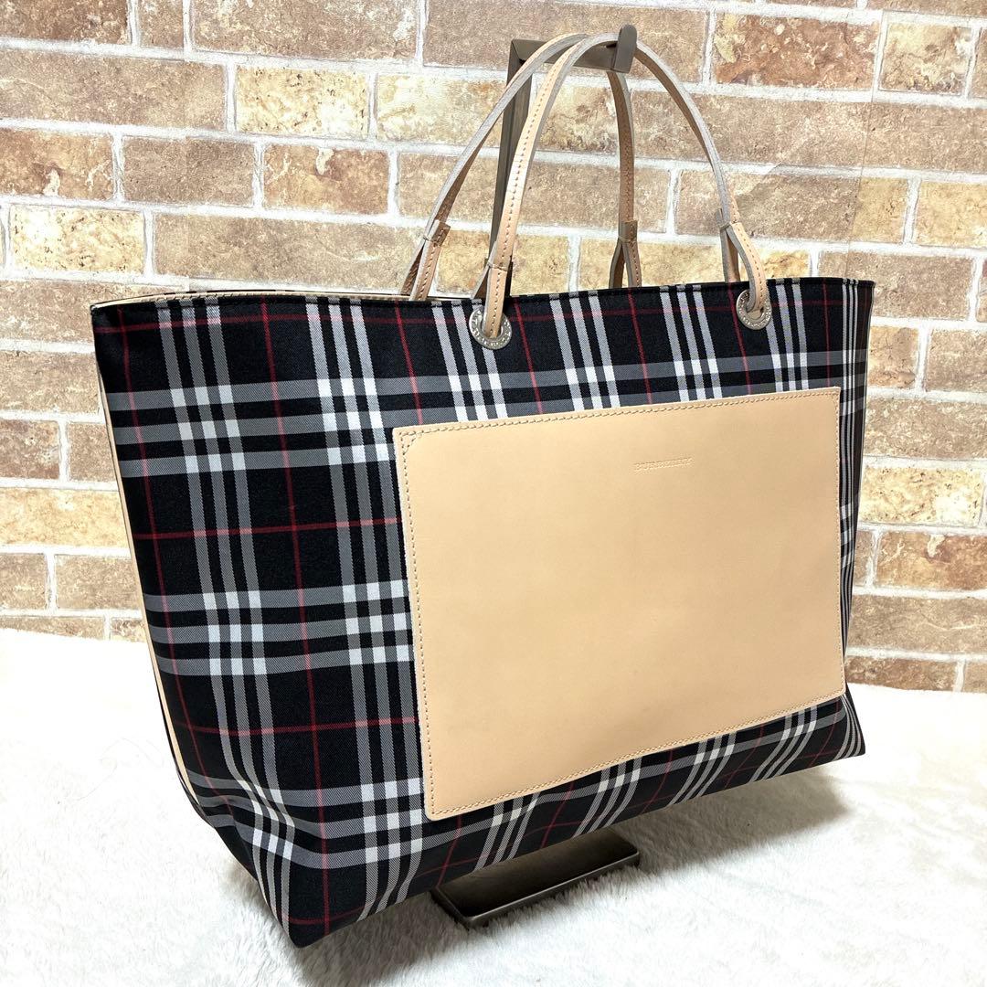 極美品 バーバリー ロンドン トートバッグ ノバチェック 大容量