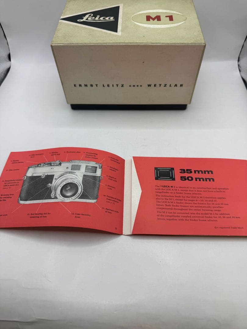 Leica M1レンジファインダーフィルムカメラ 箱と説明書