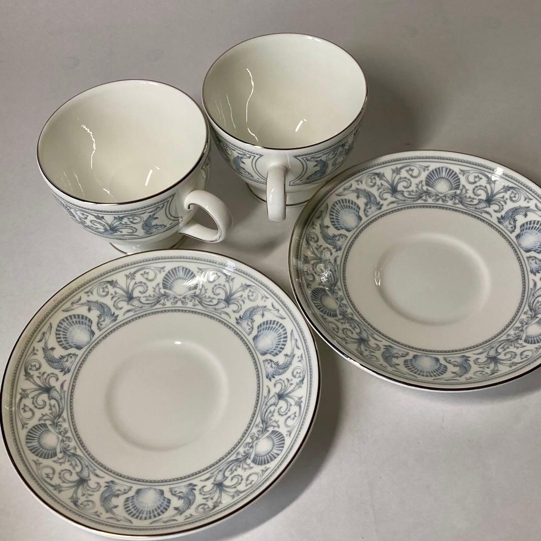 WEDGWOOD ドルフィンホワイト C&S 2客 大皿2枚 セット