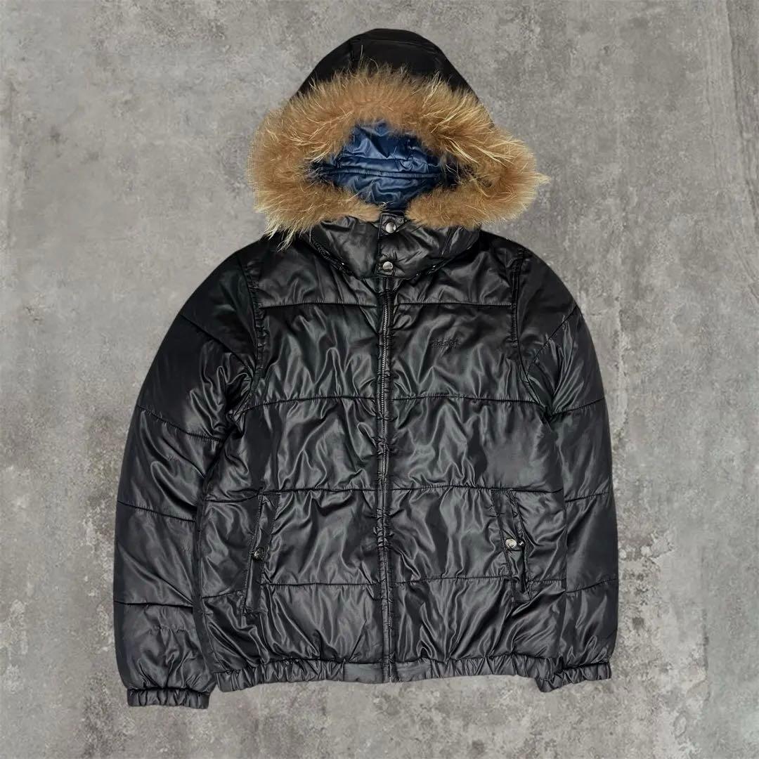 平成ギャル y2k ダウン ファー付き リバーシブル X-girl 光沢 お兄系