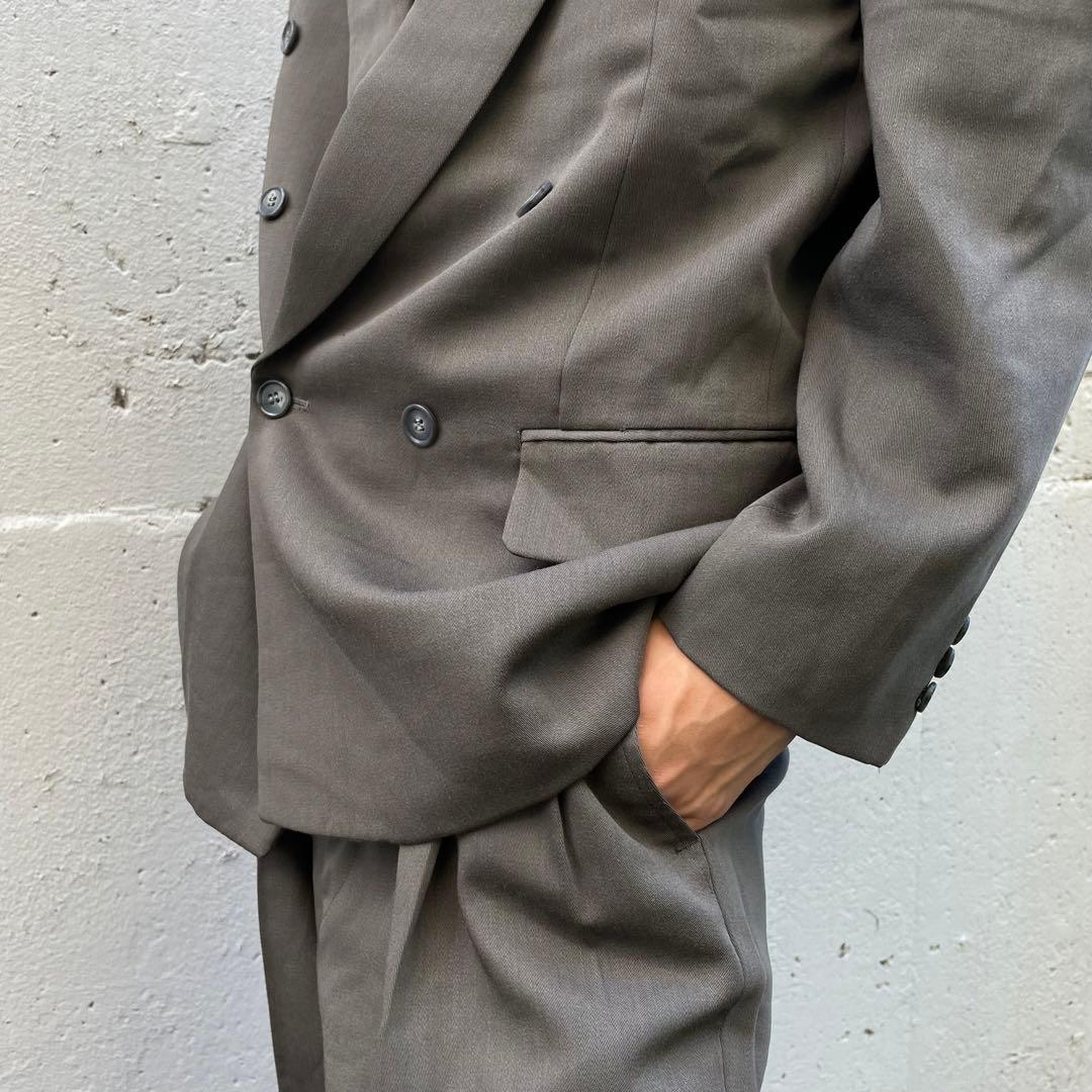 vintage ブラウン カラーセットアップ ダブルスーツ レトロ 菅田将暉