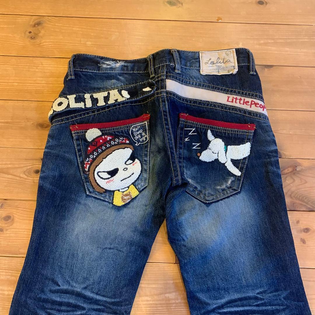 ロリータ LOLITA JEANS 奈良美智 コラボ 刺繍ロゴ ジーンズ デニム
