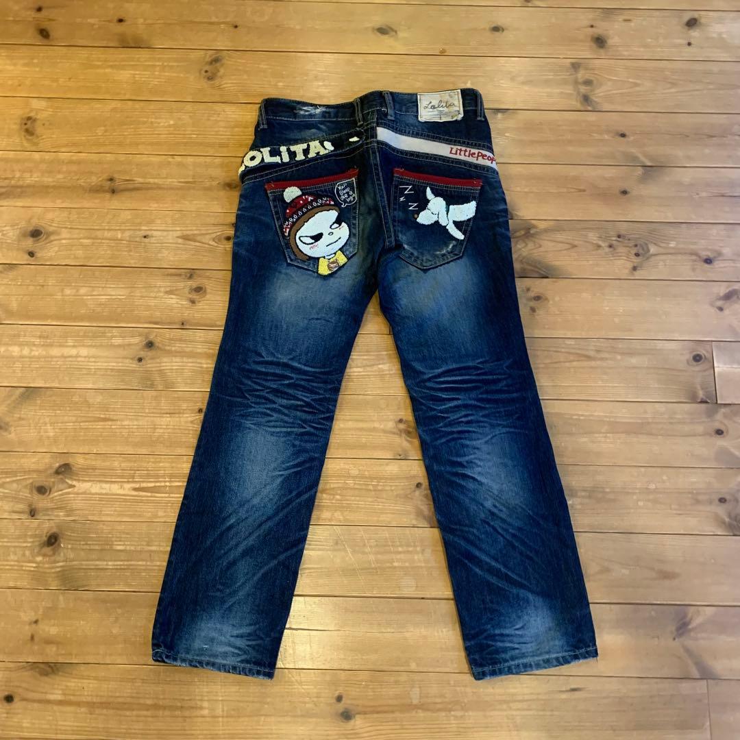 ロリータ LOLITA JEANS 奈良美智 コラボ 刺繍ロゴ ジーンズ デニム