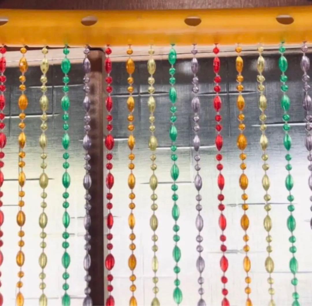 レア☆ビーズカーテン クリア 平成レトロ 昭和レトロ ポップ