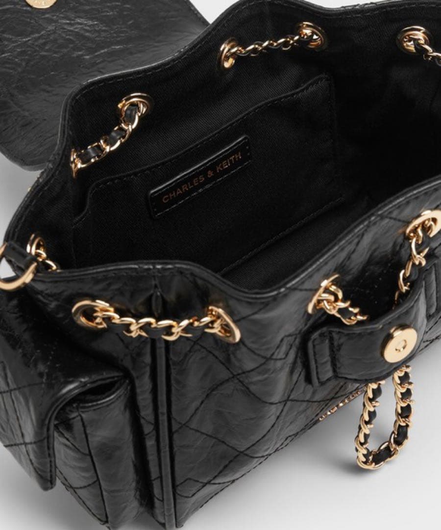 CHARLES&KEITH Duoドゥオ ツーウェイフロントフラップバックパック