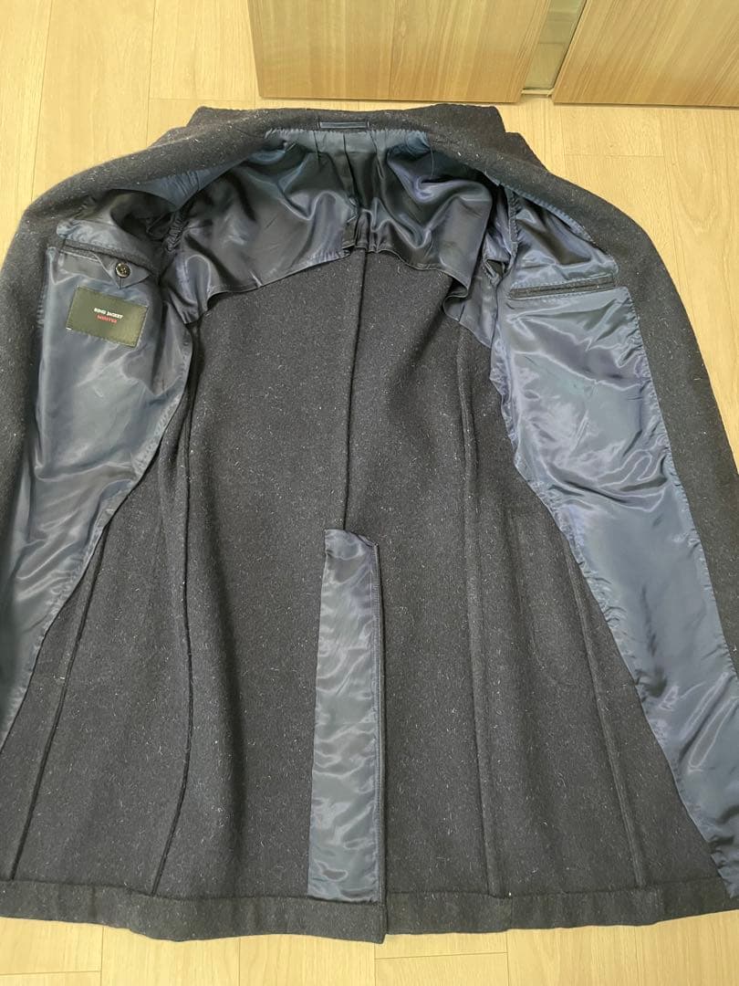 未使用近】リングヂャケット チェスターコート ネイビー ツイード XL