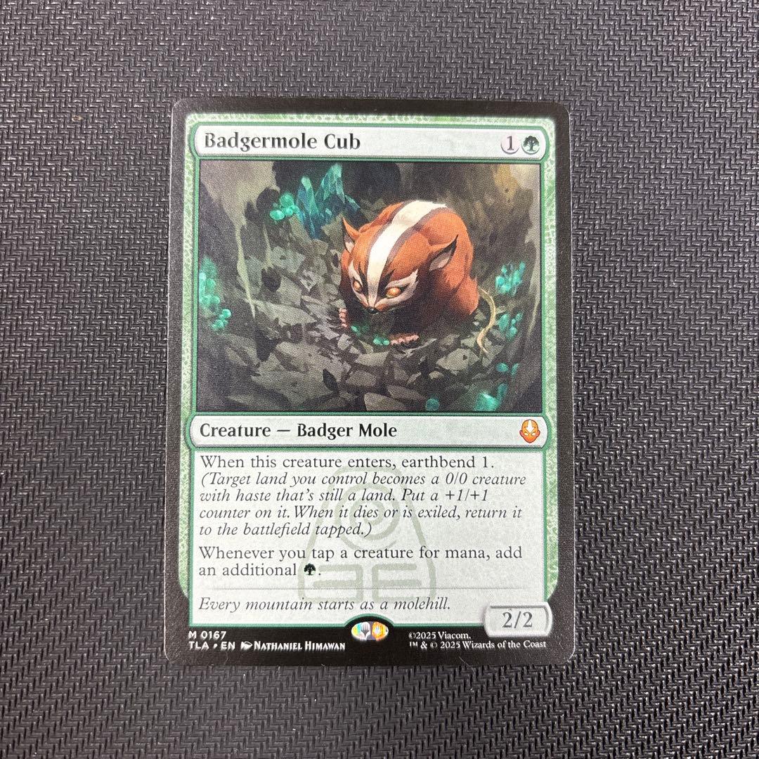 MTG アナグマモグラの仔　英語版 EX+](フルアート)アナグマモグラの仔/Badgermole Cub《英語》【TLA】