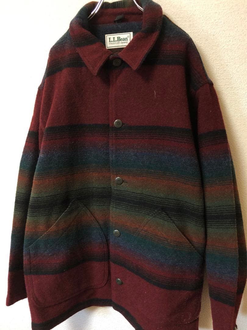 名作80sUSA製l.l.beanエルエルビーン ネイティブ柄ウールジャケット