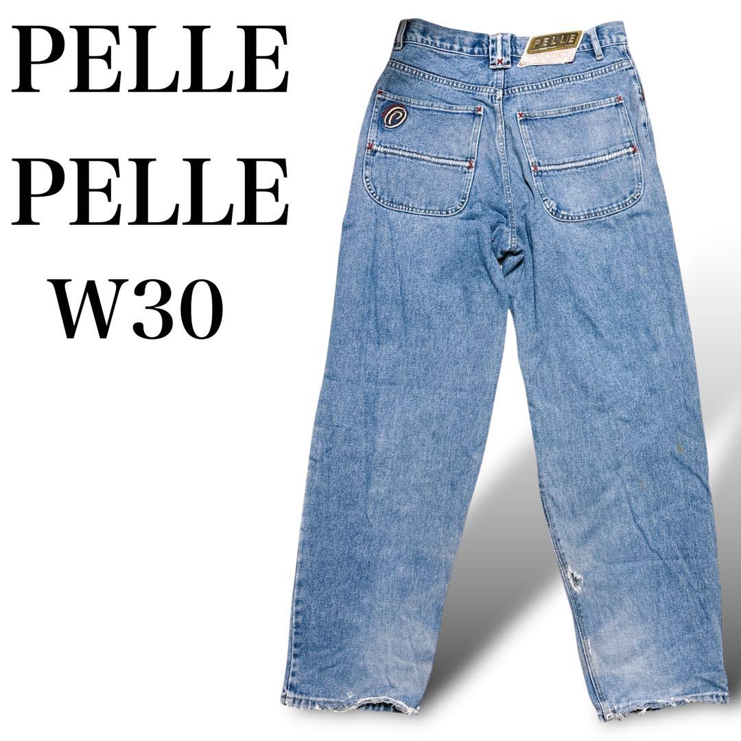ペレペレ デニム ジーンズ パンツ ワイド バギー W30ヴィンテージ 古着