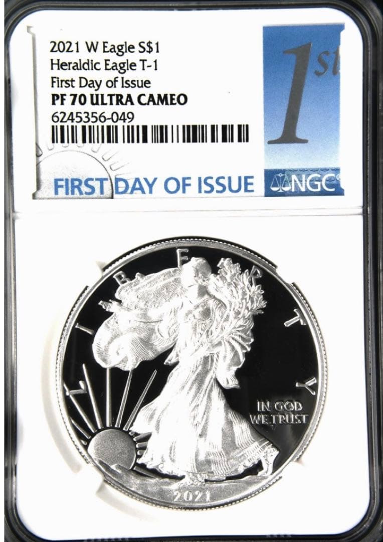 NGC最高鑑定☆2021年アメリカ1ドル シルバーイーグル銀貨☆PF70UC