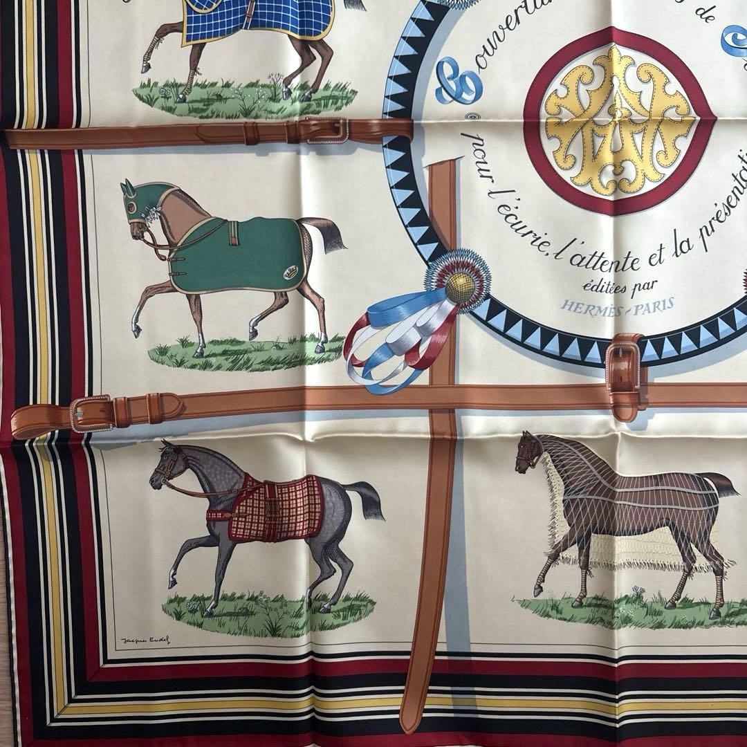 18時まで【新品】エルメス　スカーフ　カレ 90 《馬着》　 定価88,000円