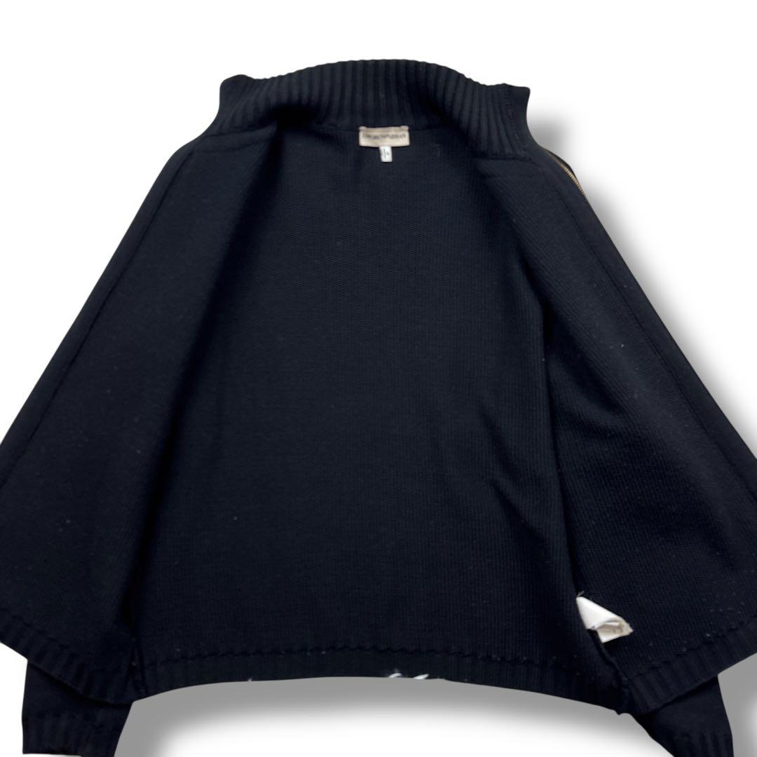 美品 エンポリオアルマーニ レザージャケット コンビブルゾン 切替え M