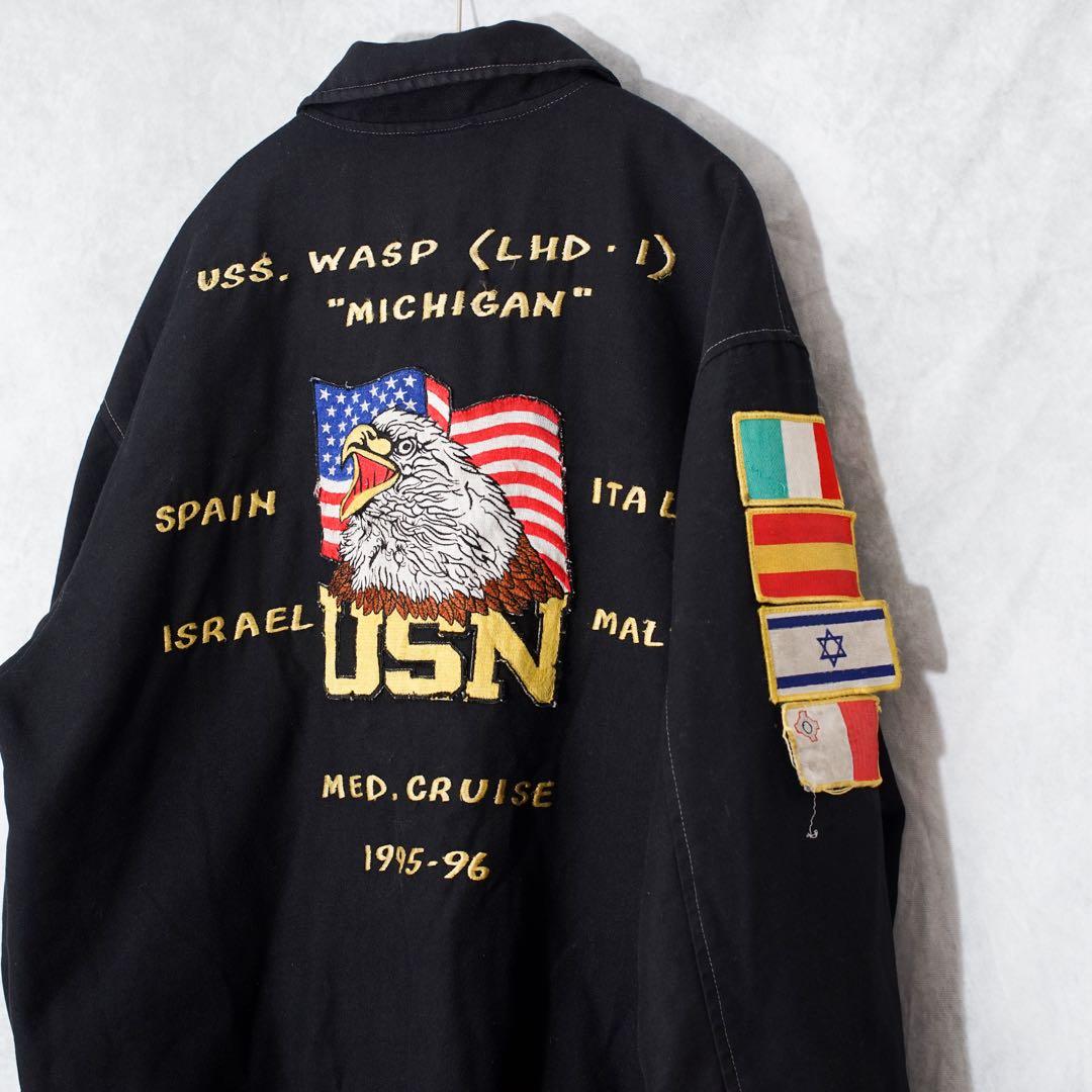 米軍ミリタリー90S U.S.NAVY 海軍 ツアージャケット USS