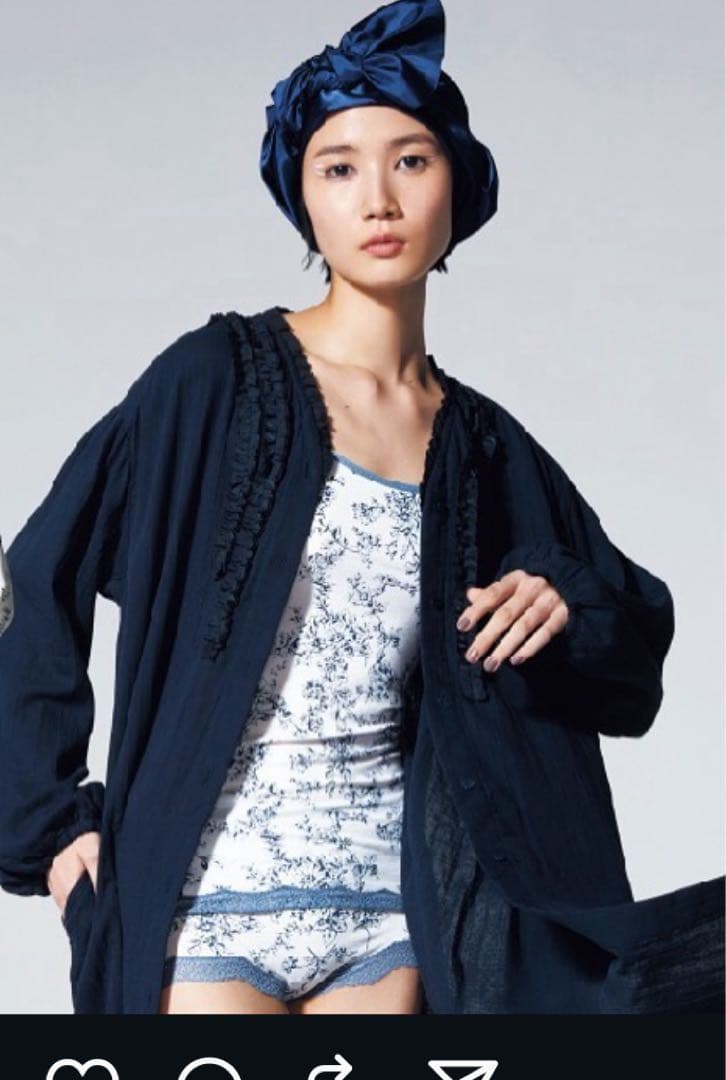 限定特価⭐︎キッドブルー -オータムＷガーゼ 長袖ナイティ