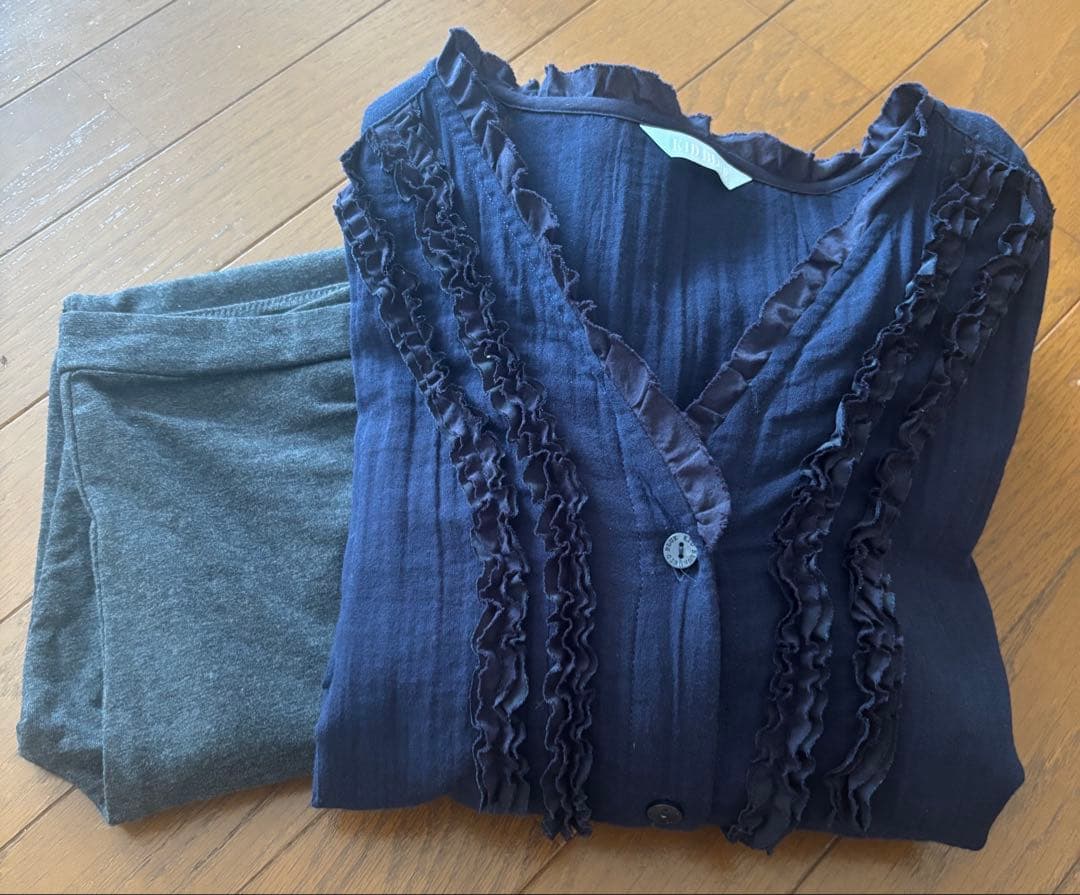 限定特価⭐︎キッドブルー -オータムＷガーゼ 長袖ナイティ